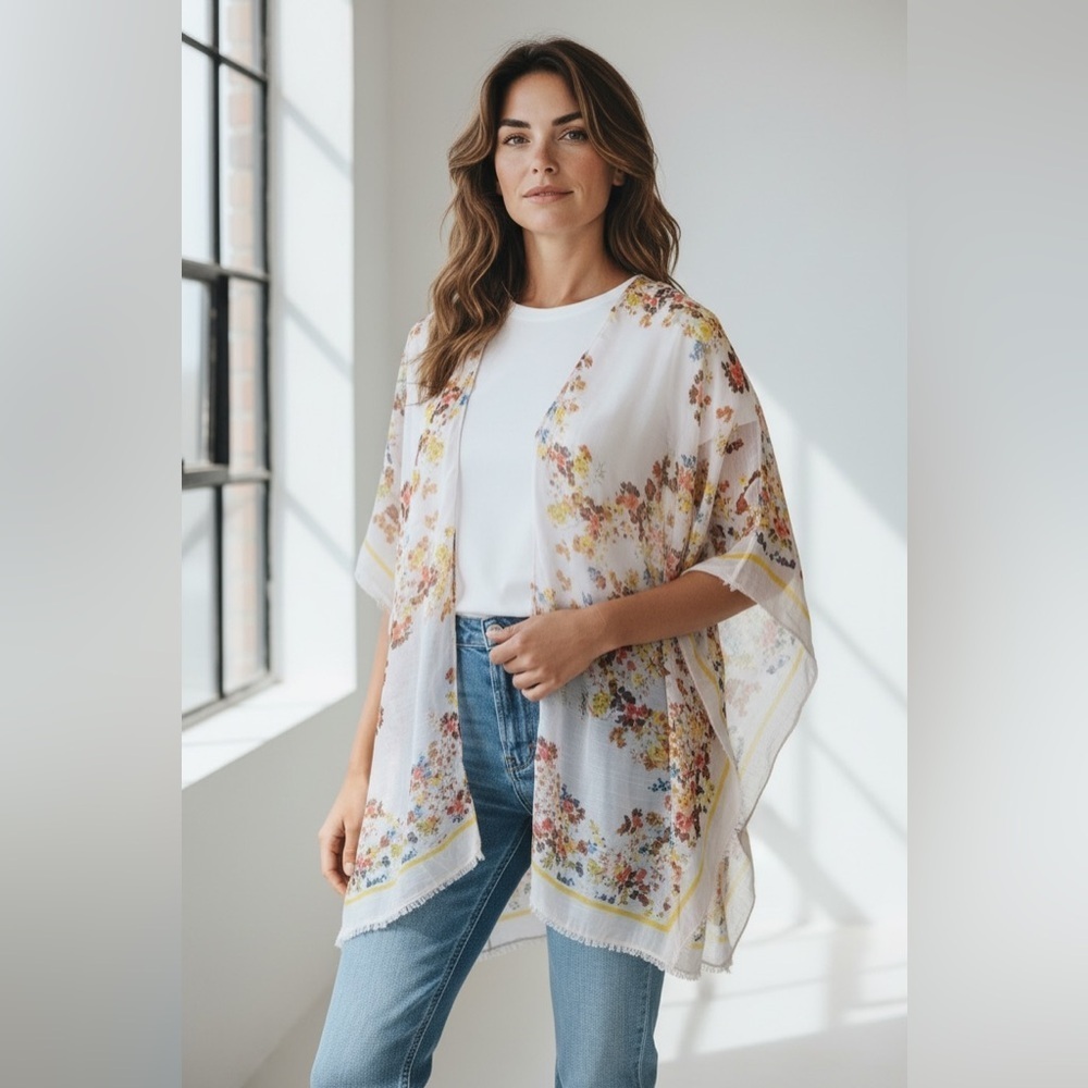 WOVEN HEART ladies floral sheer cover-up NWT lightweight
